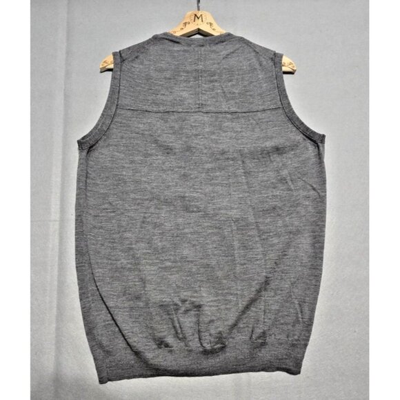 NWT +39 Masq Italian Wool Sweater Vest XXL Gray V-Neck Made in Italy - Picture 5 of 10
